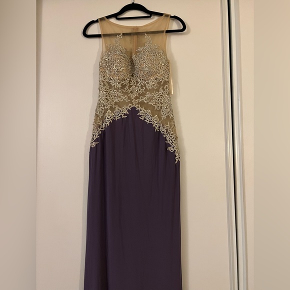 Custom made Formal/ Prom Dress, with train and built in support. Rhinestones. - Picture 2 of 8